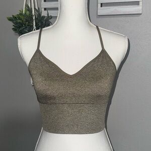 PINK Active Victoria Secret’s Seamless Crop Tank Sports Bra Green Women’s Small
